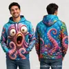 Moletom com Capuz Divertido Criativo Padrão Animal Frente e Verso Personalizado Impressão 3D Colorida Completa Moletom com Capuz Casual Streetwear Top