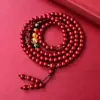 Pulseira de Cinábrio Cinco Vias Deus da Riqueza Ano Zodiacal Pulseira Multicírculo Círculo Liso Areia Roxa Dourada Estilo Bolsa da Sorte Pixiu para Homens e Mulheres