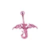 Moda Transfronteriza Europea y Americana Serie de Flores Rosas Clavo de Ombligo Zirconia Anillo de Ombligo con Goteo de Aceite Clavo de Ombligo Anillo de Ombligo Joyería para Piercings