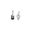 Pendientes de nota de guitarra negra incrustados de diamantes, geniales y guapos, aretes de cartílago para hombre modernos, pendientes de instrumentos musicales de rock para festivales de música pop europeos y americanos