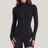 Vestuário atlético e de fitness europeu e americano transfronteiriço, jaqueta com zíper, exportação russa, blusa de manga comprida para yoga e corrida outono/inverno