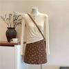 Falda Corta Retro de Pana con Estampado Floral Pequeño para Otoño e Invierno, Ajustada a la Cadera, de Cintura Alta, Línea A, Elegante, Sudeste Asiático