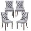 Silla de Comedor Tapizada de Terciopelo para Sala de Estar, Dormitorio, Balcón del Hogar, Silla de Comedor para Exteriores con Respaldo de Botones, Silla de Comedor Cómoda