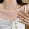 Cadena de suéter ins puramente deseable y sutilmente lujosa para mujer, collar de moda y de alta gama con elegancia francesa, joyería de cadena para clavícula con perlas