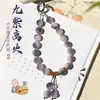 Cadena para Teléfono de Bodhi Fuego Morado de Nueve con Colgante de Calabaza Grabado con el Mantra de Seis Palabras Llavero con Cuerda Colgante Antiperdida para Hombres y Mujeres