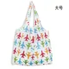 Nova grande bolsa de compras dobrável, bolsa quadrada de pano com flores, bolsa de compras portátil, bolsa tote dobrável