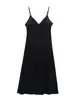 Comércio Exterior Transfronteiriço Roupas Femininas Moda Europeia e Americana Estilo Resort Vestido Midi Suspensório Decote V Bordado 3897112