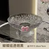 Plato de Frutas con Forma de Flor de Año Nuevo, Plato de Frutas de Pie Alto para Sala de Estar con Lazo, Plato para Snacks y Frutas Secas de Mesa de Café, Plato Exhibidor de Dulces para Recepción