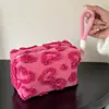 Bolsa de Cosméticos de Peluche para Niña con Amor, para Llevar en la Mano, Dulce, Portátil, de Viaje, Bolsa de Almacenamiento de Princesa con Colgante