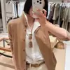 Cardigan de Tricô Falso Duas Peças Color-Block Estilo Old Money para Mulheres, Nova Coleção de Outono, Gola Reversível Cinza, Top Casual Soltinho