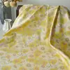 Tela decorativa jacquard de panda girasol estilo pastoral, un diseño fresco y sencillo, adecuado para ropa infantil, chalecos cheongsam y bolsos tejidos de colores.