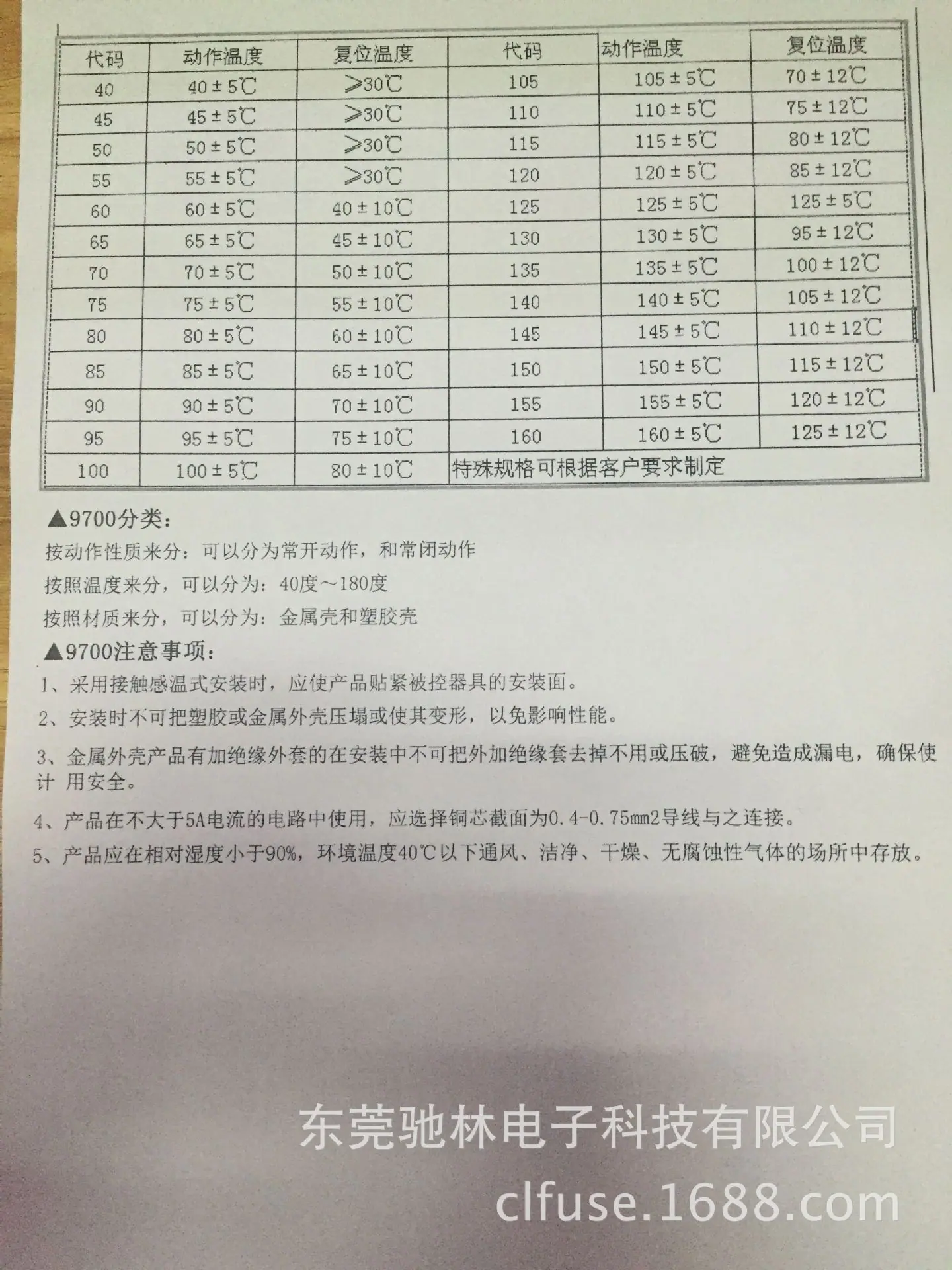 规格书9700