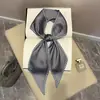 Novo Lenço Longo 2025 Seda Estampado Dupla Face Lenço Elegante Moda Verão Cinto Decorativo Lenço