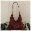 Comercio Exterior Estilo Europeo y Americano Tachonado con Remaches, Único y Sexy, Lujo Ligero, Moderno, Estampado de Leopardo, de Moda, Sencillo, Texturizado, Elegante Bolso de Mano, Bolso de Hombro, Bolso de Axila