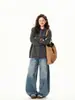 Suéter Cardigan Bordado Divertido de Dibujos Animados Estilo Retro Americano para Mujer, Nuevo Estilo Otoño, Chaqueta de Punto Holgada Casual Perezosa, Moderna
