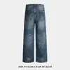 Pantalones Vaqueros Anchos Lavados Vintage Azules Retro Americanos para Hombre Marca de Tendencia Pantalones Rectos Geniales en Stock Versión Coreana