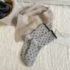 Meias de Veludo Australiano Outono e Inverno para Crianças Quentes Armazenamento de Calor Espessadas Meias de Casa Fofas Meias de Comprimento Médio com Bolinhas Onduladas Meias Peludas