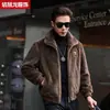 Abrigo de Piel de Visón Dorado para Hombre, Engrosado, Nuevo Modelo de Invierno, Abrigo de Piel de Visón con Capucha, Prenda de Piel para Hombre, Combinación de Piel y Cuero
