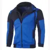 Sudadera casual para hombre transfronteriza con doble cremallera, sudadera con capucha para hombre, chaqueta de cremallera combinada, prenda superior de forro polar para hombre