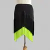Vestido de dança latina de verão, novo vestido adulto feminino para dança moderna, preto e branco, saia quadrada com borla dupla, saia curta