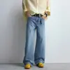 Pantalones rectos de pierna ancha modernos estilo americano 2026 para hombre, nuevo modelo de verano, jeans de alta gama holgados línea H