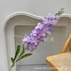 Jacinto de Tallo Único Delphinium Flor Artificial Modelo Nuevo Violeta Decoración de Salón de Bodas Arreglo Floral Flor de Seda