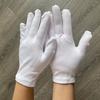 Guantes de trabajo de nailon blanco de producción propia, guantes de etiqueta de punto sin polvo ni pelusa para taller, guantes de protección laboral