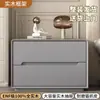 Nueva Mesa de Noche Minimalista Italiana, Gabinete de Noche de Doble Cajón Sin Ensamblaje, Gabinete de Almacenamiento de Piso de Lujo Ligero para Dormitorio del Hogar