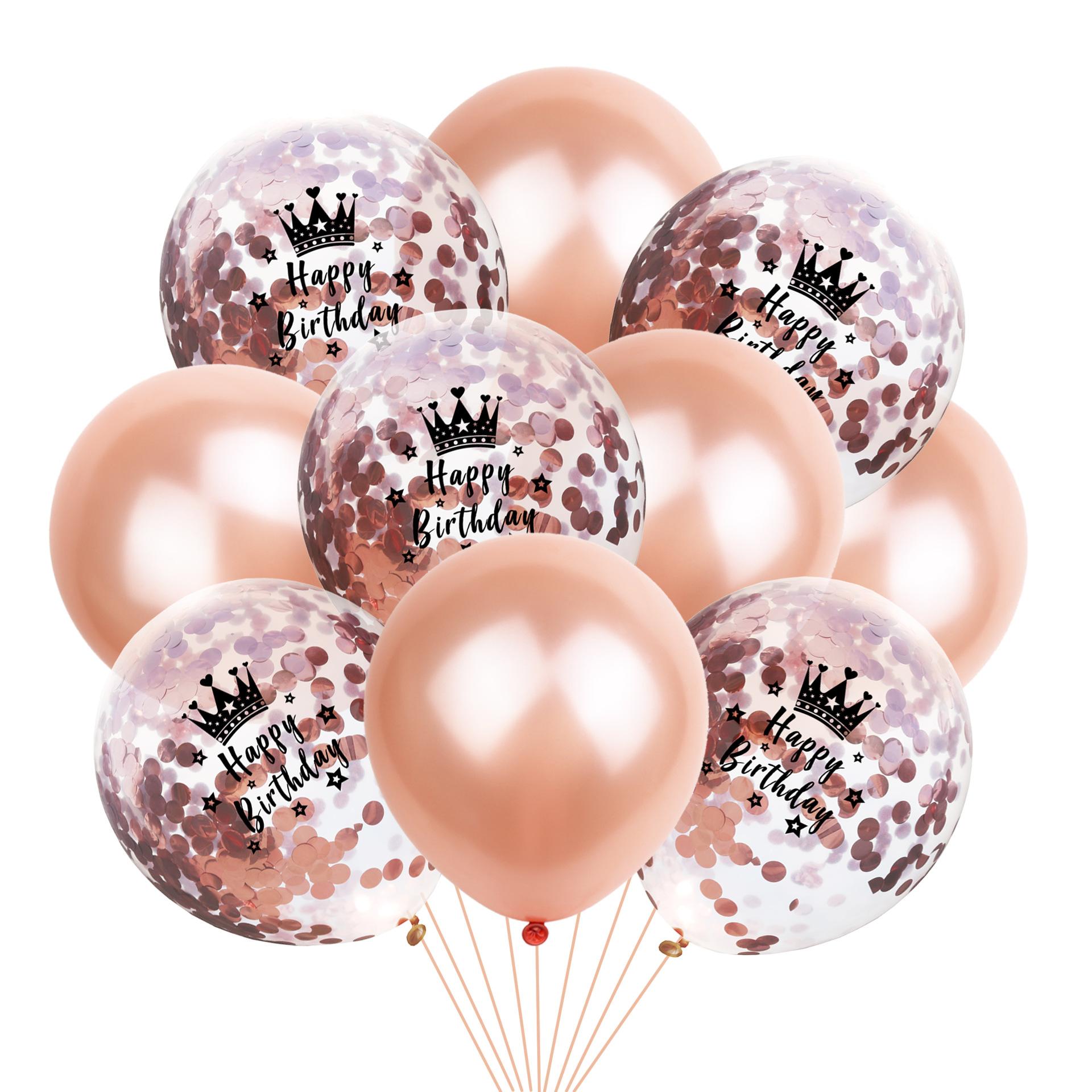 皇冠气球+玫瑰金气球