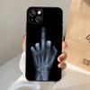 Adecuado para funda de teléfono iPhone 17, Nuevo estilo de comercio exterior, Estilo oscuro para parejas, Funda de teléfono de calavera masculina de moda con dedo medio