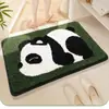 Alfombra de Imitación Cachemir con Dibujo de Panda para Puerta de Baño, Felpudo Absorbente, Alfombrilla para Piso de Baño de Fácil Cuidado, Felpudo de Secado Rápido
