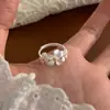 Novo Anel de Gardênia Simples Estilo Chinês para Mulheres, Luxo Acessível, Alta Qualidade, Anel Doce e Requintado para Dedo Indicador, Acessórios de Anel Elegantes para Mulheres