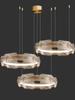 Lámpara de araña de cristal con patrón de agua para sala de estar de lujo ligero italiano, lámpara de araña de anillo de alta gama para villa, diseñador, sala de exposición de restaurante, dormitorio