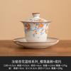 Tazón Cubierto de Porcelana Ru Flor de Albaricoque de Fábrica Rama Azul Taza de Té Juego de Té Kung Fu de Alta Calidad Individual Tazón de Té Tres Talentos con Tapa