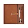 Conjunto de Caixa de Presente com Logotipo Personalizado para Caderno Caderno de Alta Qualidade com Fivela em Forma de U A5 Livro de Registro para Reuniões de Trabalho