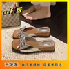 Sandalias Slip-On Retro de Lazo Nuevas de Moda Verano 2026 para Mujer, Adecuadas para Combinar con Vestidos, Sandalias de Suela Gruesa