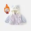 Abrigo para Niña Otoño 2026 Nuevo Estilo Abrigo Infantil Tres Formas de Usar Ropa Suave de Otoño Ropa para Bebé Niña Estilo Otoño/Invierno Conjunto de Dos Piezas