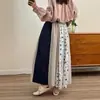 12392 Falda Patchwork para Mujer, Nuevo Estilo Primavera, Diseño Holgado Vintage con Sentido Artístico, Falda de Longitud Media