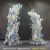 Adereços de Casamento: Arco Floral em Forma de Chifre, Cenário de Palco, Painel Curvo Pronto para Casamento ao Ar Livre