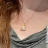 Sombrero de Navidad Estilo Mismo que el Libro Rojo Colgante de Estrella y Perla Diseño de Nicho de Alta Gama Collar de Estilo Francés para Mujer