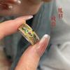 Anillo Fushi para pie plata 999.9 arena método antiguo antiguo dibujo blanco oro esmalte hueco pluma de fénix apertura anillo sólido plata esterlina venta al por mayor