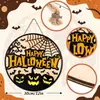 Nova Guirlanda de Madeira de Halloween Transfronteiriça Fantasma Gato Preto Abóbora Caveira Decoração para Pendurar na Porta Suprimentos para Festa de Halloween