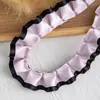 2.5cm Encaje Plegado de Lunares de Doble Capa Adornos Accesorios Materiales Hechos a Mano para DIY Cinta Accesorios para el Cabello Decoración para Portatarjetas