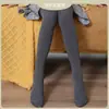 Leggings para meninas Outono e inverno, além de veludo fino, roupa externa para bebês, forrada de lã, espessada, primavera e outono, meia-calça infantil média e grossa