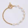 Pulsera de perlas de agua dulce, estilo barroco francés, con diseño de nicho irregular que combina con todo, estilo europeo y americano, pulsera sencilla de gran sentido.