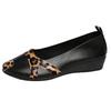 Zapatos Planos de Suela Blanda Estilo Europeo y Americano Verano 2025 Nuevo Estilo Boca Baja Zapatos de Piel Suave Punta Cuadrada Pequeña Metálica Estampado de Leopardo Zapatos para Mujer Venta al por Mayor