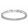 Ajustable y Desmontable Acero Inoxidable Doble Hebilla 4MM Zirconio Set Pulsera Acero Titanio Cadena de Tenis Simple Pulsera Elegante