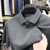 Camiseta de manga corta para hombre de algodón mercerizado de doble cara, 70 hilos, nuevo estilo de verano, suave como la seda, transpirable, con cuello, polo de color liso para hombre