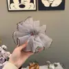 Diadema de gasa de burbujas con lunares de encaje súper suave color lila, versátil y elegante, estilo coreano para coletas y moños