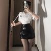 Uniforme Profesional de Policía Femenina Tentación Juego de Rol Falda Ajustada de Cadera Vestido de Juego Disfraz Divertido para Performance en Nightclub